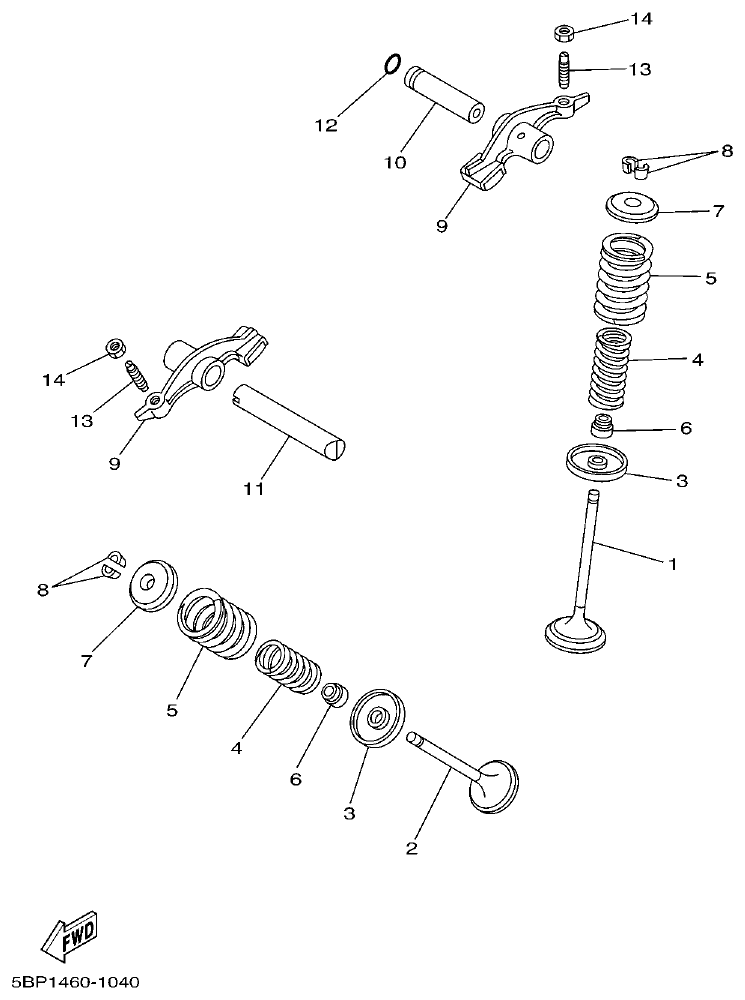 Yamaha 250RAP VALVE parts diagram
